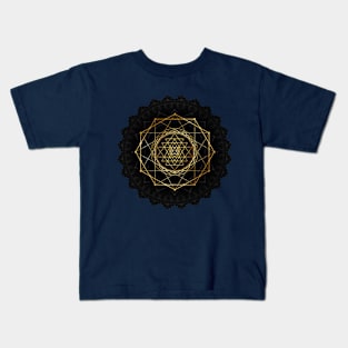 Golden sacred yantra Kids T-Shirt